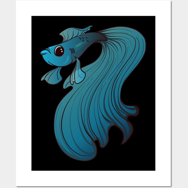 Grumpy Gills Betta Wall Art by Inklings of Grace